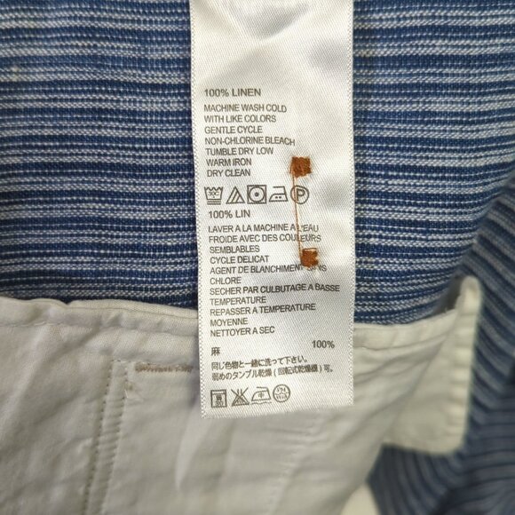 Tommy Bahama Shorts Men's 40 Blue  Provence Striped Linen 10" Vacation Travel - Picture 9 of 10